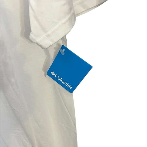 Columbia White with Logo on Front and Sleeve T-Shirt Large - Picture 6 of 7
